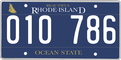 RI license plate 010786