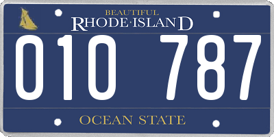 RI license plate 010787