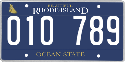 RI license plate 010789