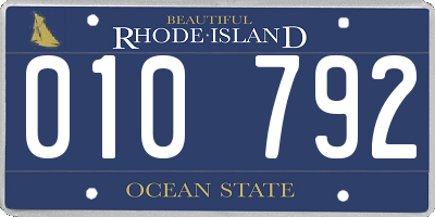 RI license plate 010792