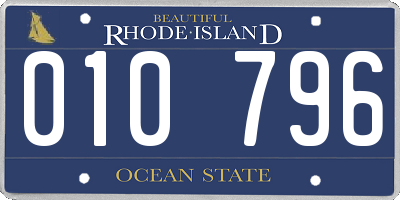 RI license plate 010796