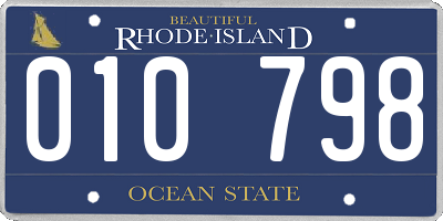 RI license plate 010798