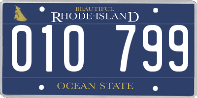 RI license plate 010799