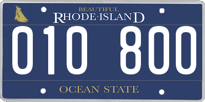 RI license plate 010800