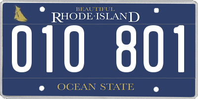 RI license plate 010801