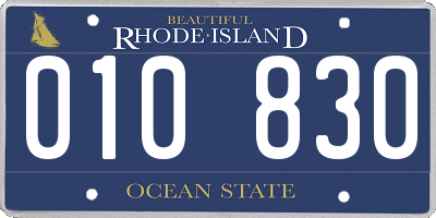 RI license plate 010830