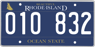 RI license plate 010832