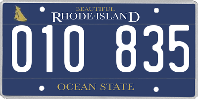 RI license plate 010835