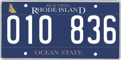 RI license plate 010836