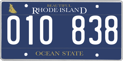 RI license plate 010838