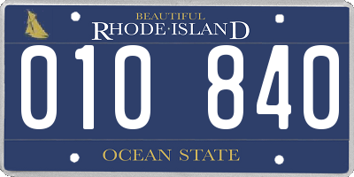 RI license plate 010840