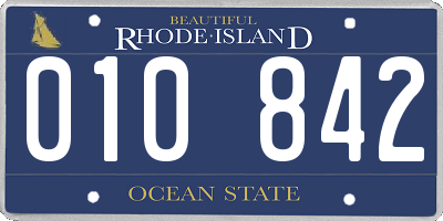 RI license plate 010842