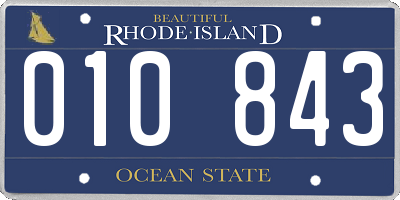 RI license plate 010843