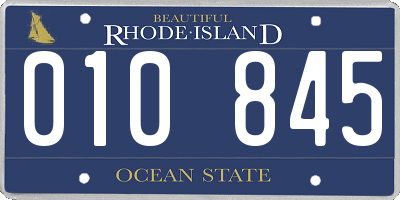 RI license plate 010845