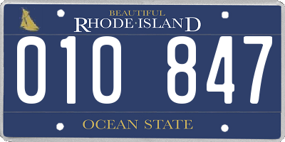 RI license plate 010847