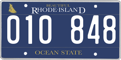 RI license plate 010848