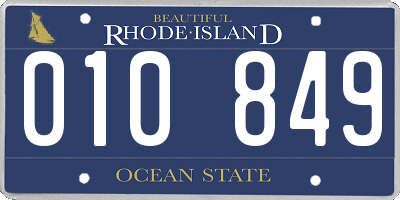 RI license plate 010849