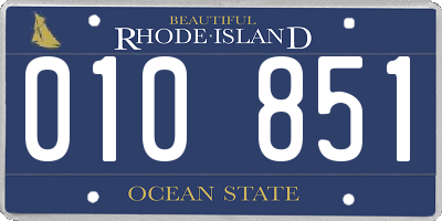 RI license plate 010851