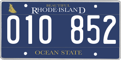 RI license plate 010852