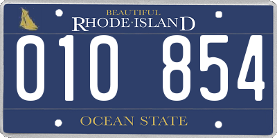 RI license plate 010854