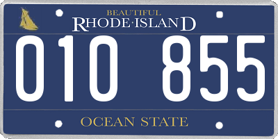 RI license plate 010855