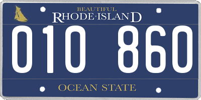 RI license plate 010860