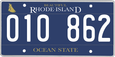 RI license plate 010862