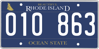 RI license plate 010863