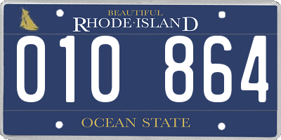 RI license plate 010864