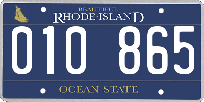 RI license plate 010865