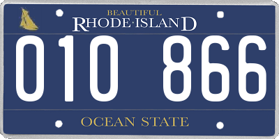 RI license plate 010866