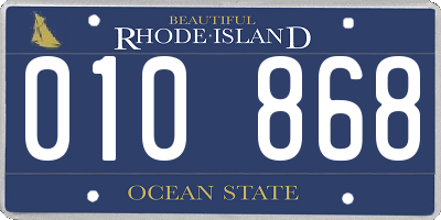 RI license plate 010868