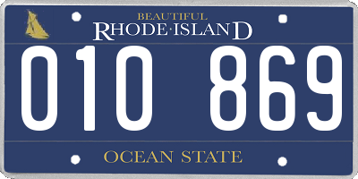 RI license plate 010869