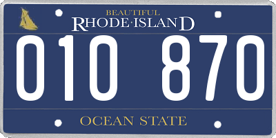 RI license plate 010870