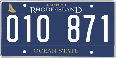 RI license plate 010871