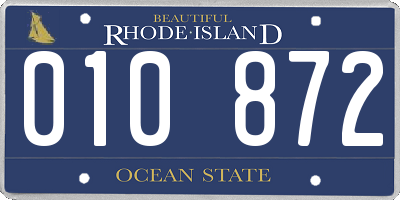 RI license plate 010872