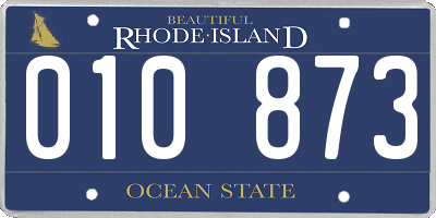 RI license plate 010873