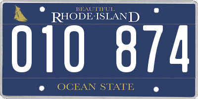 RI license plate 010874