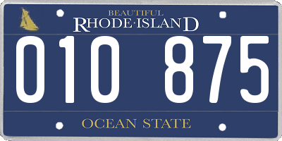 RI license plate 010875