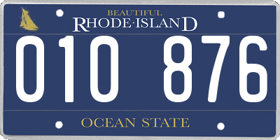 RI license plate 010876