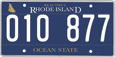 RI license plate 010877