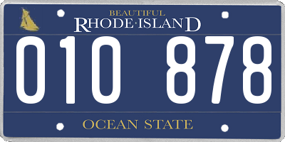 RI license plate 010878