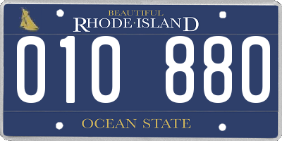 RI license plate 010880