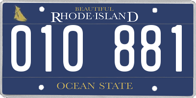 RI license plate 010881