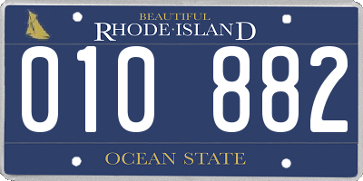 RI license plate 010882