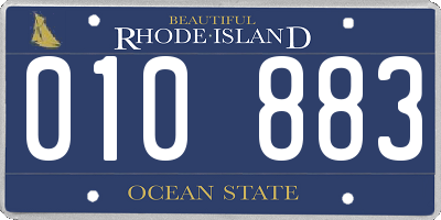 RI license plate 010883