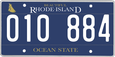 RI license plate 010884