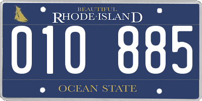 RI license plate 010885