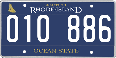 RI license plate 010886