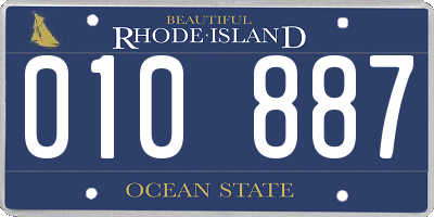 RI license plate 010887